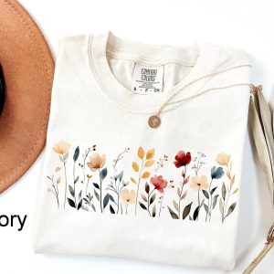 Comfort Colors Wildflower Shirt, Floral Cottagecore