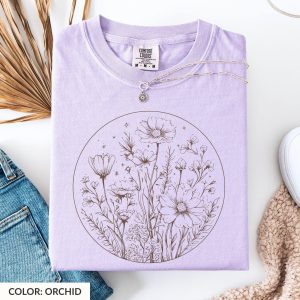 Minimalist Wildflower Tee: Cottagecore Floral